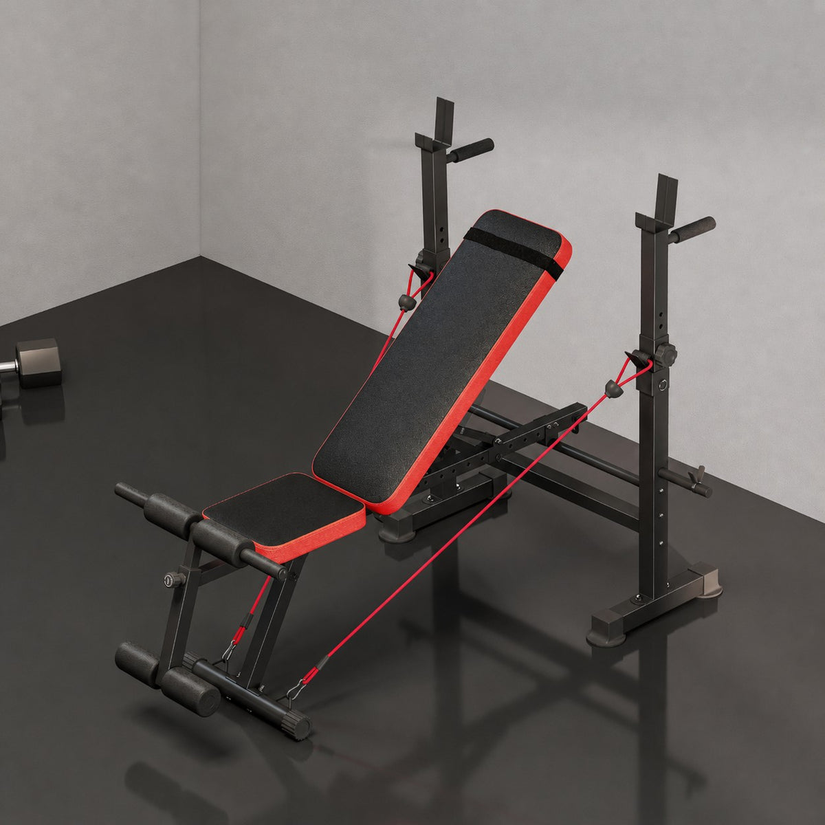 Banc de Musculation Multifonction Réglable avec Rack