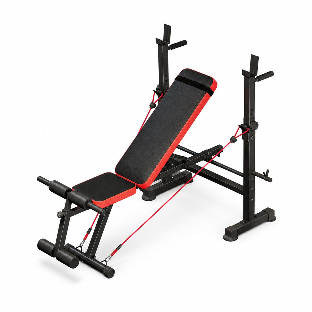 Banc de Musculation Multifonction Réglable avec Rack
